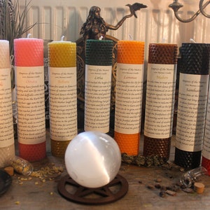 Rolled Beeswax Sabbat Candles: Wheel of The Year, Pagan Ritual