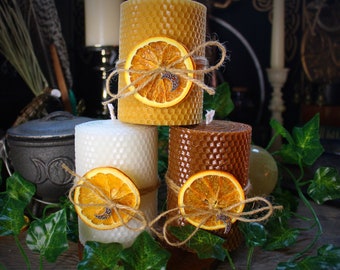 100% Pure Beeswax Pillar Candle | Hand-rolled |