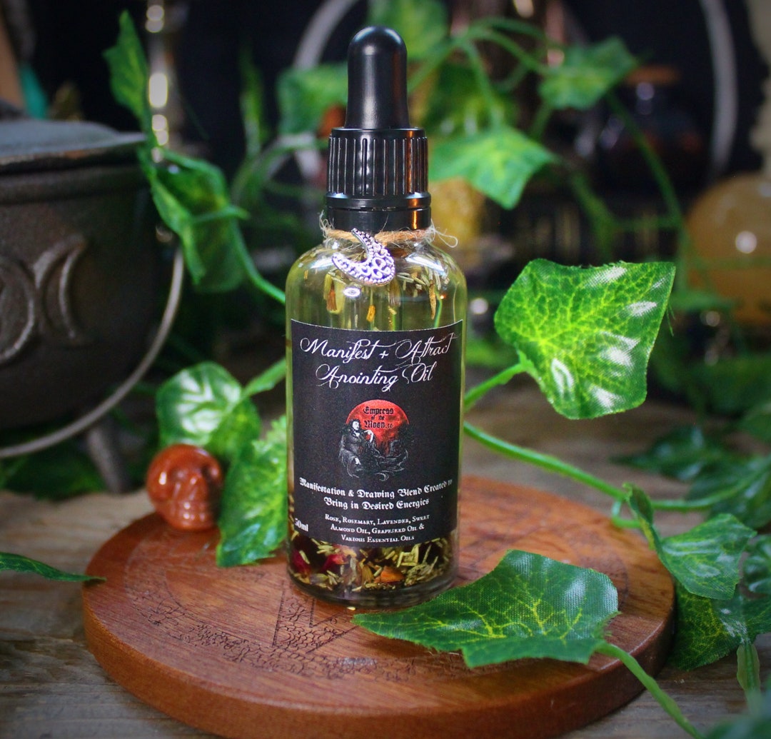 Manifestation Attract Oil, Spell Oil, Ritual Oil, Anointing Oil, Witchy, Herbal Blend, Spell