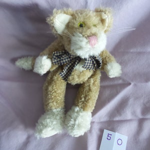 Vintage Boyds Bear Kitten with Plaid Bow Tie