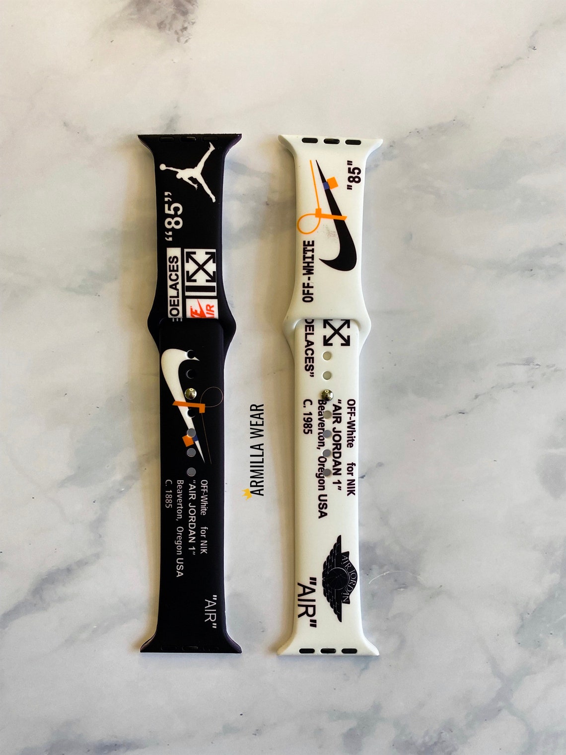 Off White Luxury Apple Watch Band Nike Air Jordan Silicone Etsy