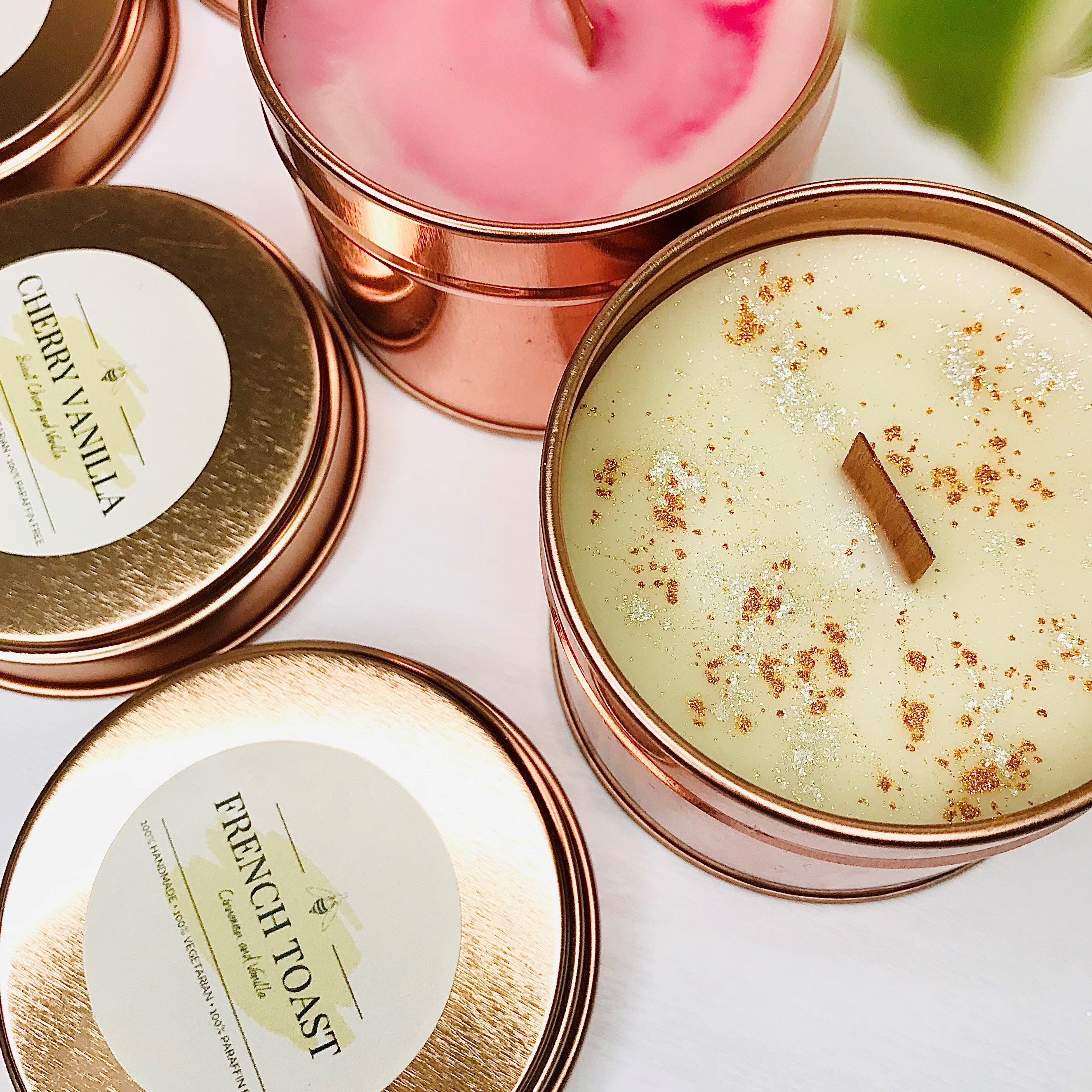 100ml Scented Beeswax Candle Rose Gold Tin Container Etsy UK