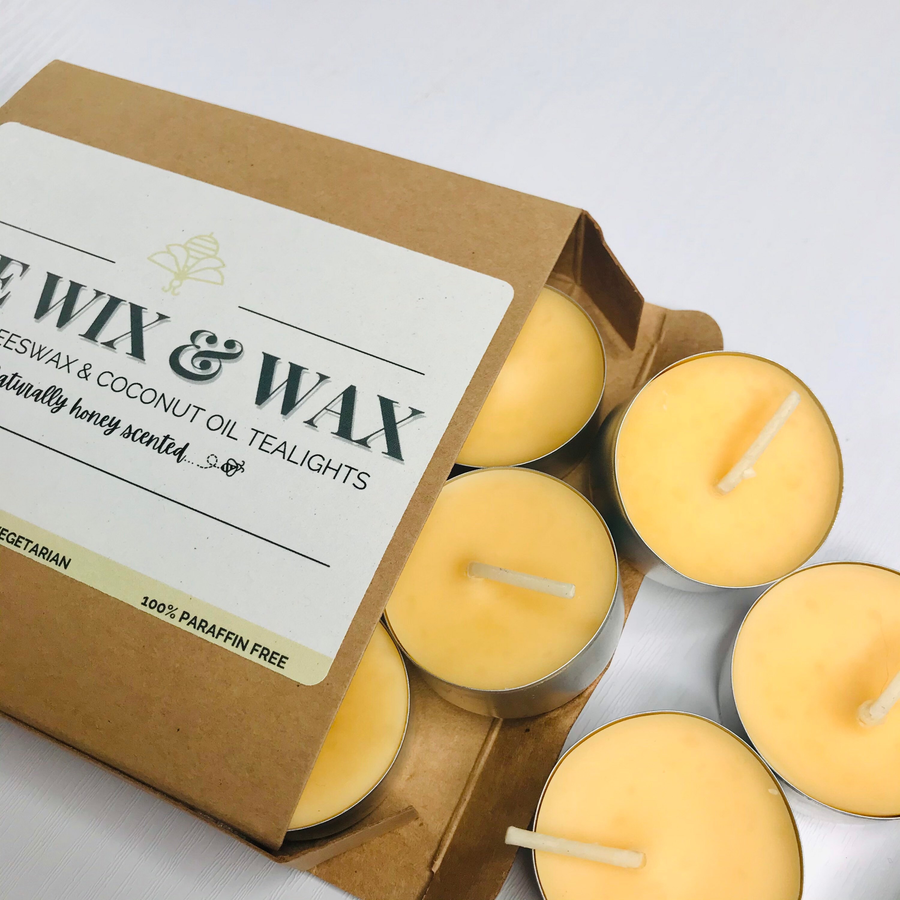 9 Yellow Beeswax and Coconut Oil Tealights Etsy