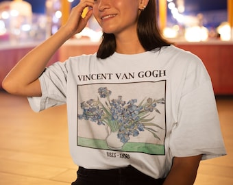 Camisa Van Gogh - Estética de iris, Noche estrellada, Ropa de arte de girasol
