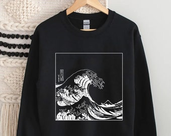 The Great Wave Off Kanagawa, Sweatshirt,Top,Jumper, Aesthetic Shirt,Japanese Shirt,Aesthetic,Aesthetic Clothing,Japanese sweatshirt,Japan