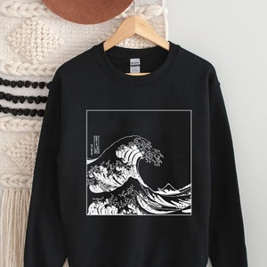 The Great Wave Off Kanagawa, Sweatshirt,Top,Jumper, Aesthetic Shirt,Japanese Shirt,Aesthetic,Aesthetic Clothing,Japanese sweatshirt,Japan