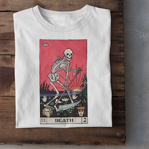 Death Skeleton Tarot Card T shirt / Estética / Gothic / Cool / Hype / tumblr t shirt, vintage t shirt , 90s t shirt / Death of Emotion