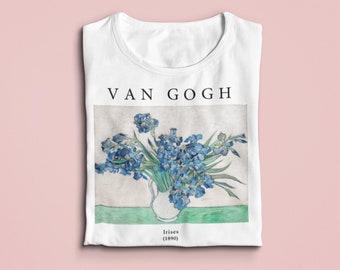 Irises T shirt by Vincent Van Gogh 1890 Post-Impressionism Aesthetic art Unisex