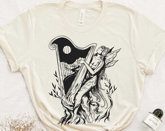 Fantasy Fairy Music Dark Art Nouveau T-shirt Grunge Goth Occult Gothic Aesthetic shirt