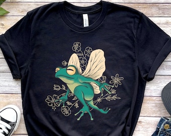 Cottagecore Frog Shirt Cute Fairy Frog With Mushroom Shirt Aesthetic Graphic Te Frog Shirt Goblincore Clothing - Cottagecore Clothing