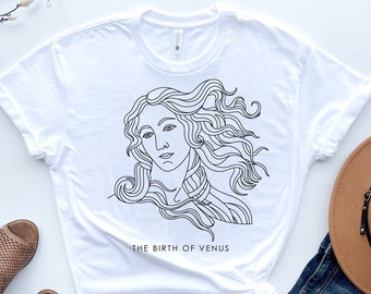 Botticelli shirt, The Birth of Venus, Art Drawing Aesthetic, line art Unisex shirt