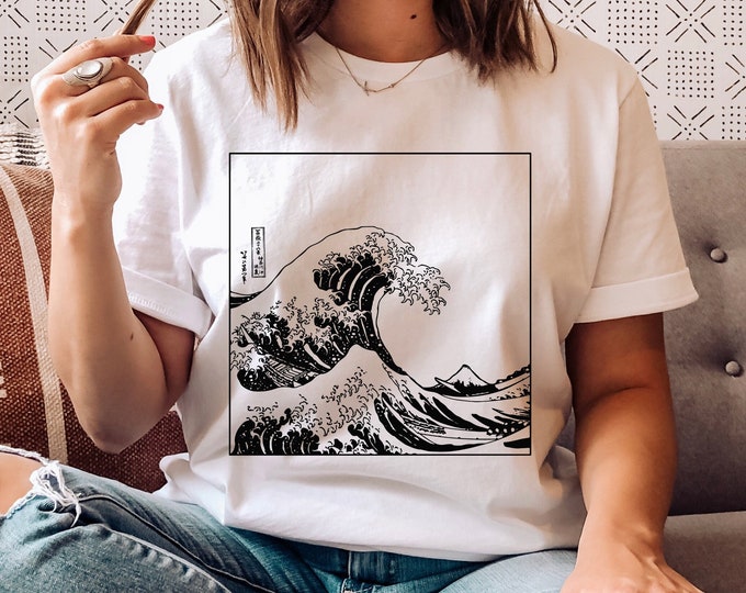 The Great Wave off Kanagawa, T-Shirt,Shirt,Top,Tee, Aesthetic T-Shirt,Japanese Shirt,Aesthetic,Aesthetic Clothing,Japanese t-shirt,Japan