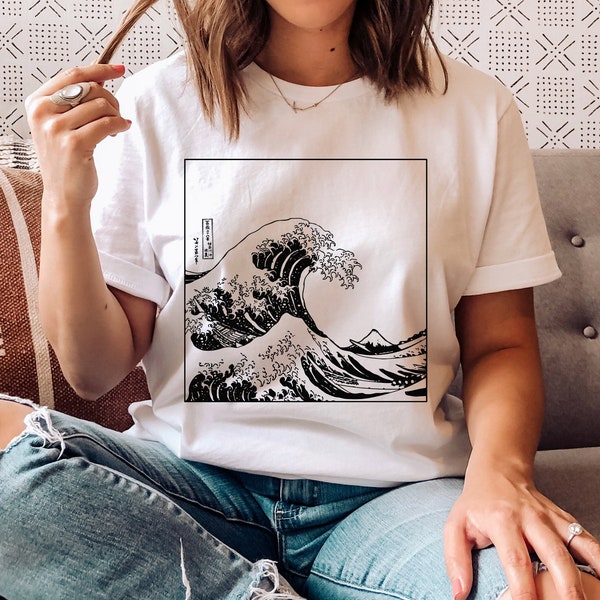 The Great Wave off Kanagawa, T-Shirt,Shirt,Top,Tee, Aesthetic T-Shirt,Japanese Shirt,Aesthetic,Aesthetic Clothing,Japanese t-shirt,Japan