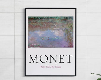 Claude Monet Exhibition Poster, water lilies, Gallery Quality Art, Landscape Print, Garden, Scenery, Nature, Wall Art Decor, Gift Idea