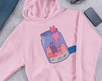 Cat Antidepressant Unisex Hoodie, cat hoodie, kawaii hoodie