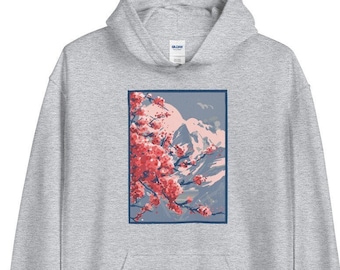 Körsbärsblom unisex hoodie, anime hoodie, kawaii kläder, estetisk sakura hoodie, Japan hoodie, anime unisex hoodie