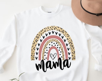 Moletom Leopard Rainbow Mama, Moletom Blessed Mama, Moletom Mom Life