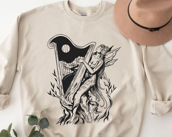Fantasy Fairy Music Dark Art Nouveau sweatshirt Grunge Goth Occult Gothic Aesthetic sweatshirt