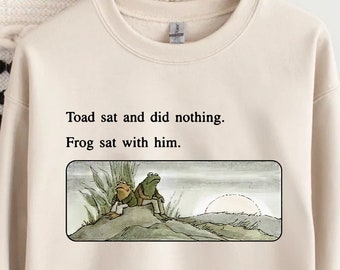 Frog And Toad Sweatshirt, meme Cottagecore Aesthetic, Gift for friend, Vintage Classic Book Unisex Sweatshirt