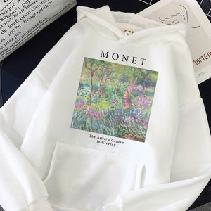 The Artist&#39;s Garden in Giverny (1900) Hoodie,  Sweatshirt by Claude Monet - Art T shirt - Art Lover - Aesthetic - Gift - Unisex