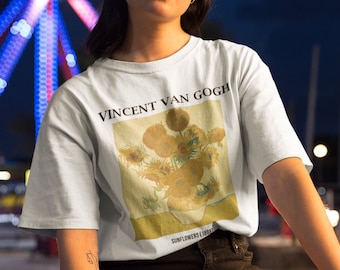 Van Gogh Shirt, Sunflower shirt, Starry Night Art Aesthetic Unisex