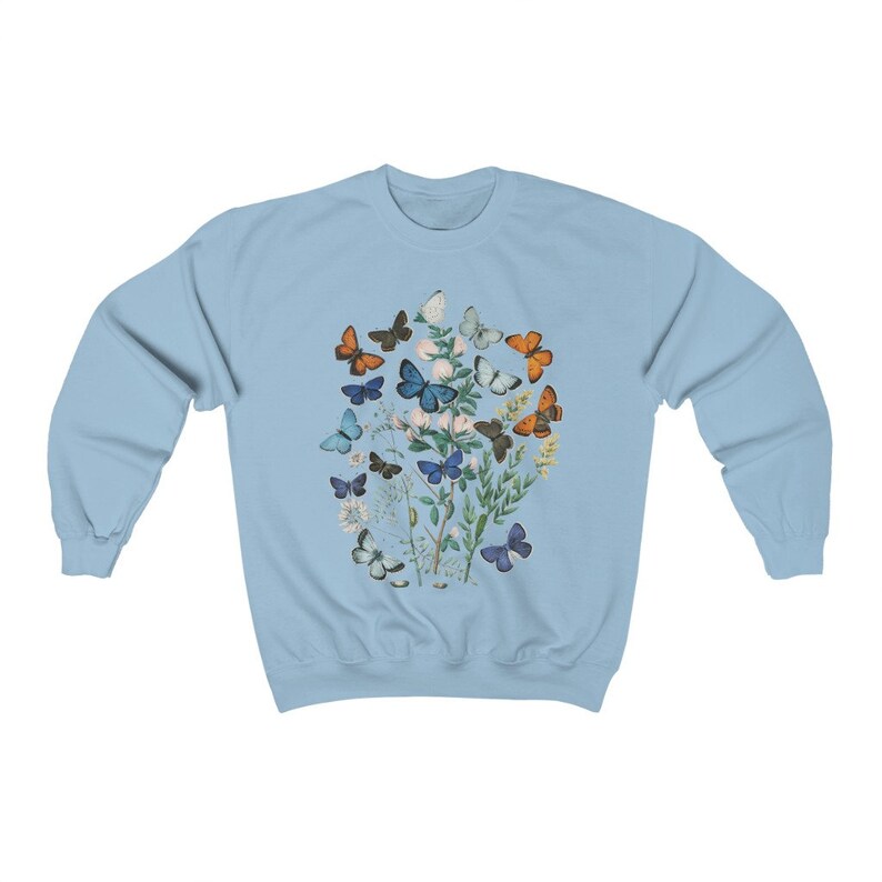 Vintage Butterfly Bouquet Sudadera Botánica Sudadera Unisex Mariposa imagen 9