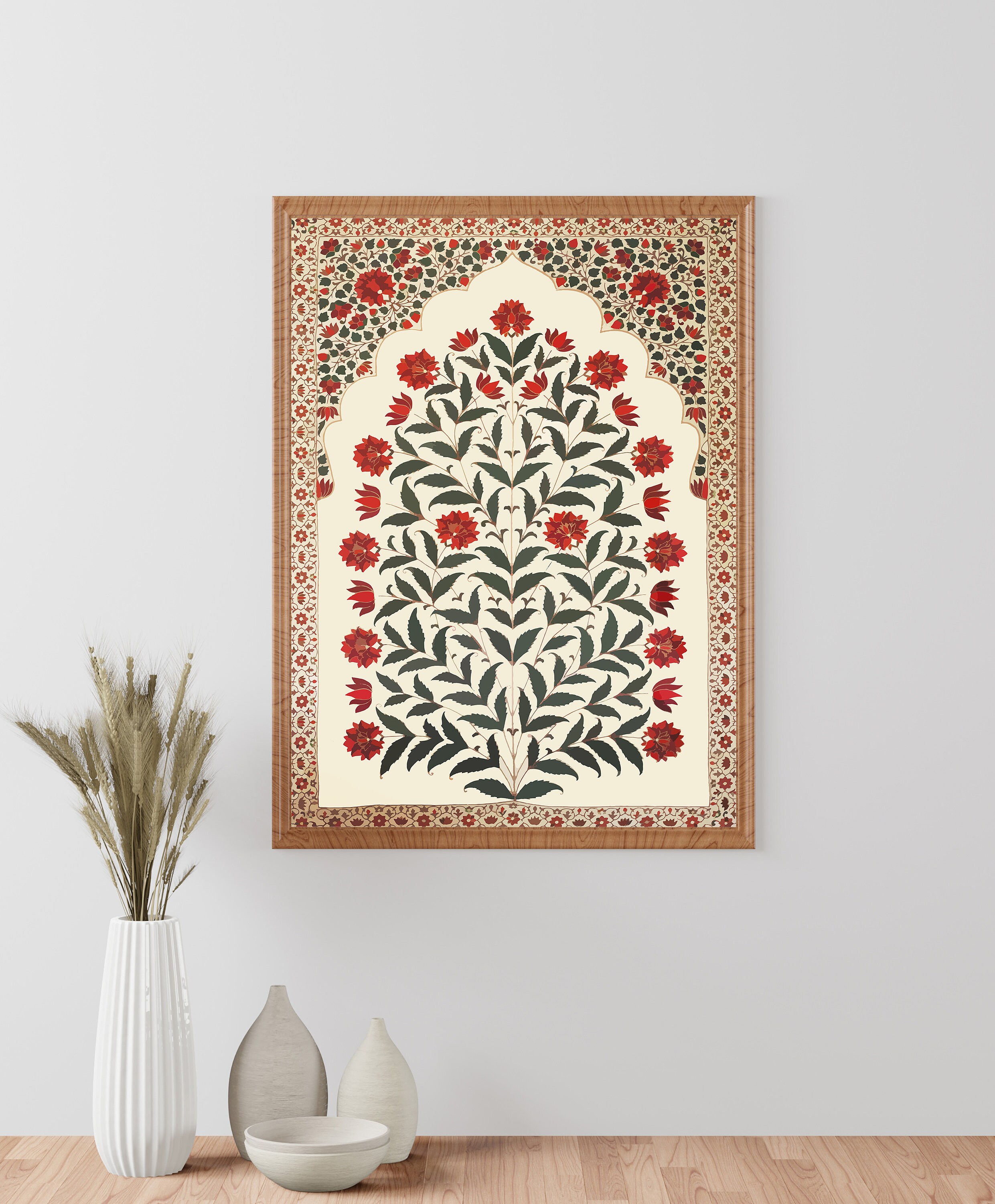 Indian Folk Art Print Floral Prints Living Room Decor - Etsy