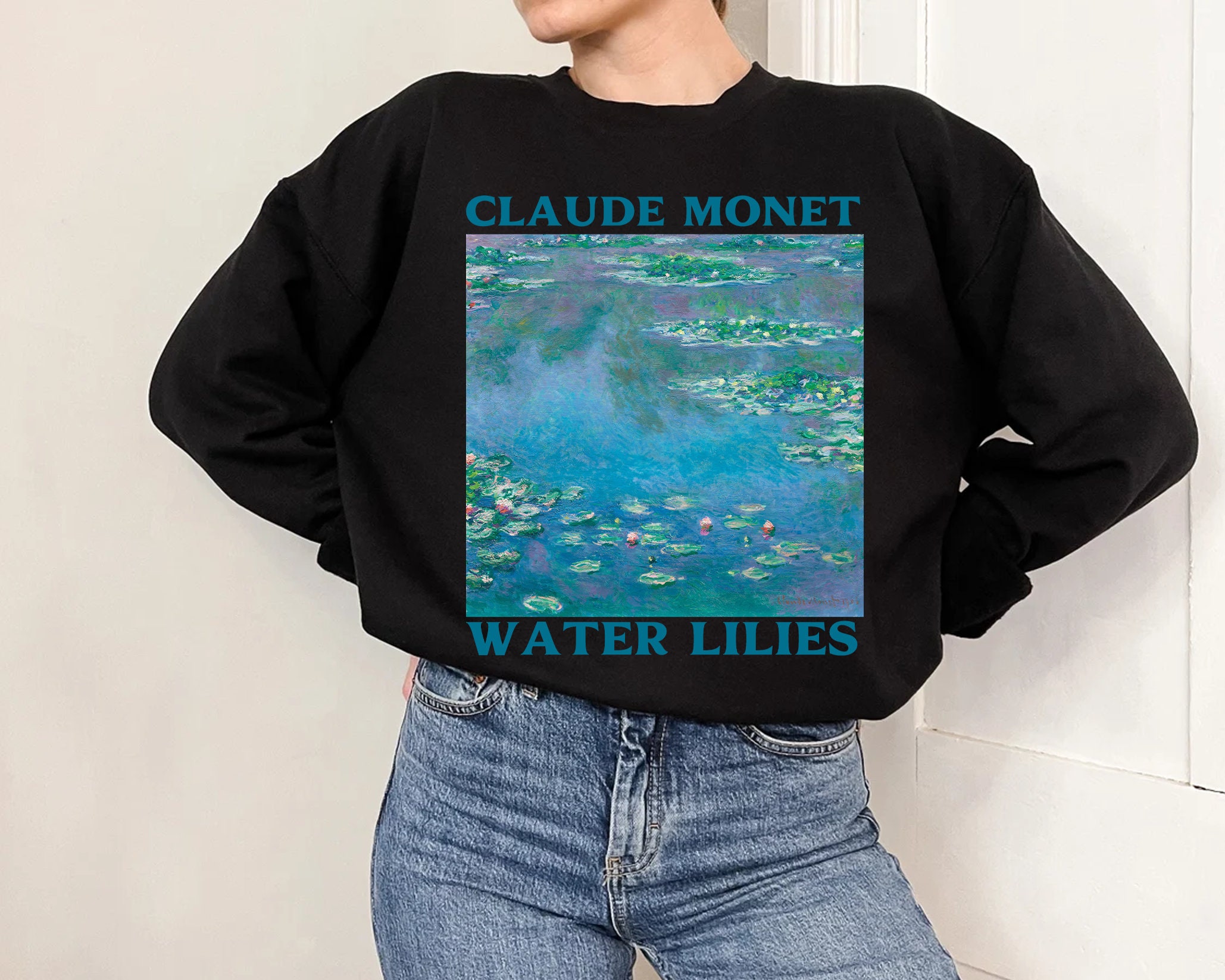 Claude Monet Water Lilies Sweater | Artistic Wearable Art