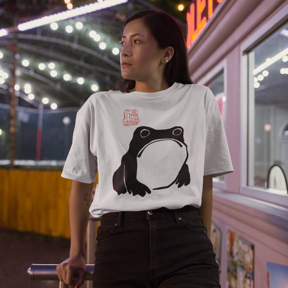 Grumpy Frog Shirt, Unimpressed Frog - Funny Japanese Aesthetic by