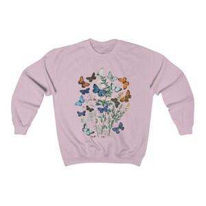 Vintage Butterfly Bouquet Sudadera Botánica Sudadera Unisex Mariposa imagen 7