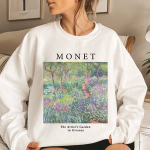 Le jardin de l&#39;artiste à Giverny (1900) Sweatshirt, Claude Monet, Sweatshirt d&#39;art, amateur d&#39;art, cadeau esthétique unisexe