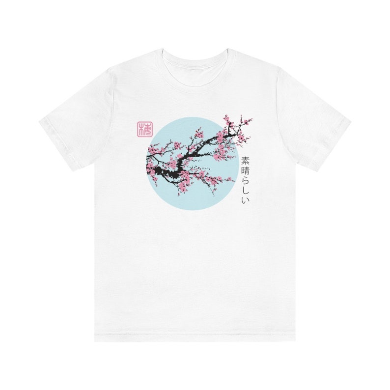 Camisa de flor japonesa, camisa de flor de cerezo, camisa estética, ropa estética, kawaii, camisa flores anime unisex imagen 2