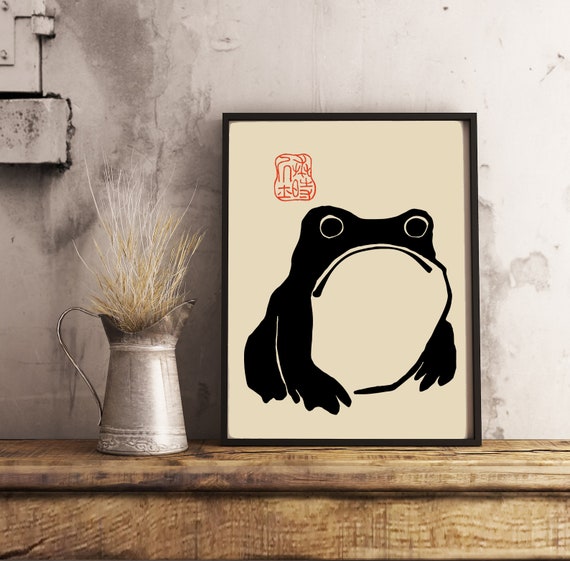 Unimpressed Frog, Matsumoto Hoji Frog Print, Japanese Frog Poster
