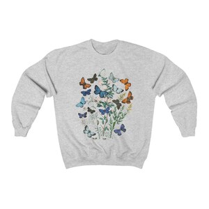 Vintage Butterfly Bouquet Sudadera Botánica Sudadera Unisex Mariposa imagen 8