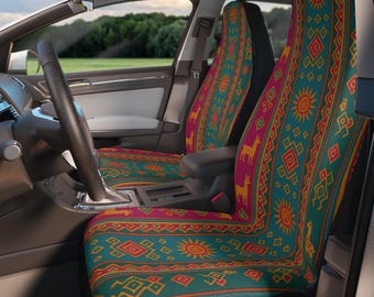 Colorful Boho Car Seat Covers | Stylish Auto Decor, Unique Gift, Road Trip Accessories, Custom Car Interior, Bohemian Car Accessories