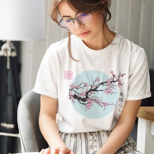 Japanese Blossom shirt, Cherry Blossom shirt, Aesthetic shirt, Aesthetic Clothing, Kawaii, Flowers Anime Unisex shirt