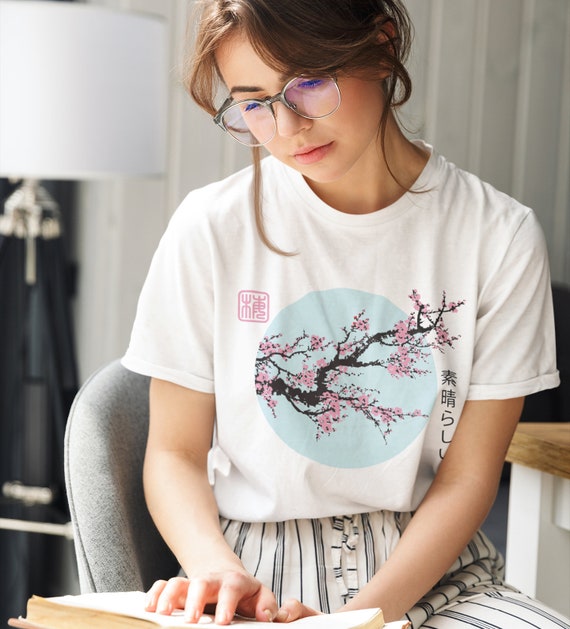 Japanese Blossom shirt, Cherry Blossom shirt, Aesthetic shirt, Aesthetic Clothing, Kawaii, Flowers Anime Unisex shirt
