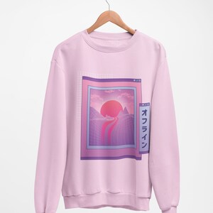 Vaporwave Japanese Landscape Unisex Sweatshirt, Retrowave t-shirt, Japanese Landscape, Aesthetic Japanese, Japanese, Anime sweatshirt