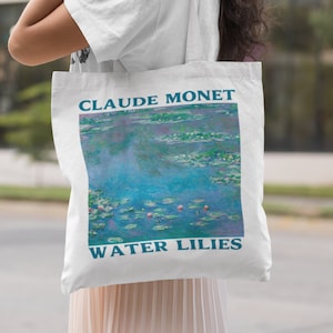 Claude Monet Water Lilies Tote Bag -Art Vintage tote bag