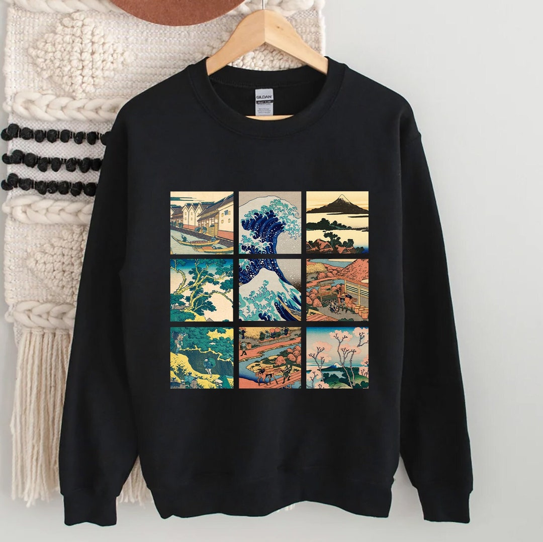 Japanese Art Sweatshirt, Great Wave Sweatshirt, Thirty Six Views of ...
