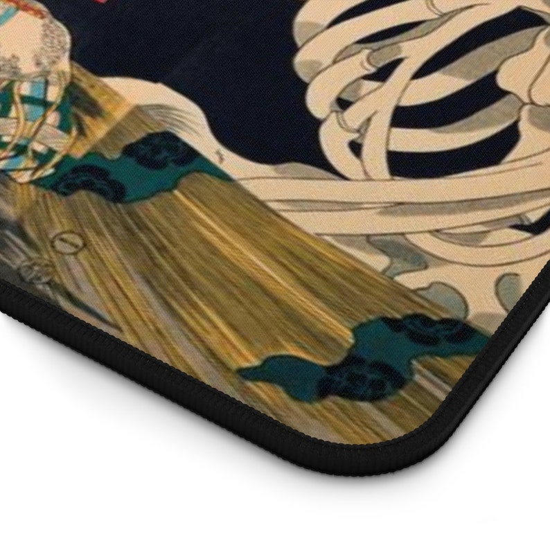 Japanese View Desk Pad, Utagawa Skeleton Spector, Great Wave, Mouse Pad ,Desk Mat,Cute Desk Decoration,Office Desk Mat Pad,Desktop Mat image 9