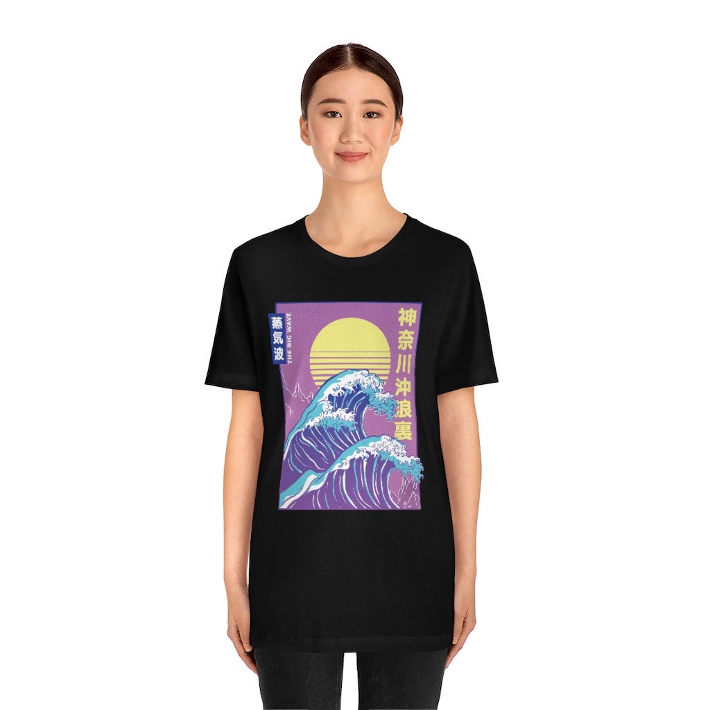 Big Wave Shirt Vaporwave T-shirt Japanese Aesthetic - Etsy