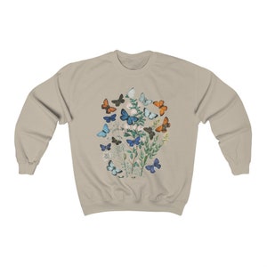 Vintage Butterfly Bouquet Sudadera Botánica Sudadera Unisex Mariposa imagen 10