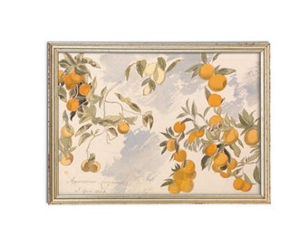 Vintage Lemon Print, Vintage Kitchen Painting, Kitchen Wall Art, Kitchen Art, Fruit Art Print, Lemon Art Print, Lemon Wall Art