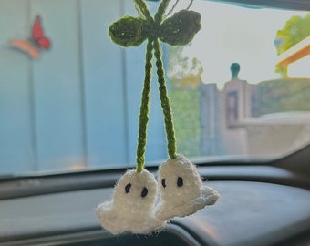 Ghost Lily of the Valley Car Hanger- Crochet Halloween Collection