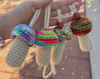 Mushroom Lighter Necklace / Chain holder - Crochet - Mushroom Chapstick Necklace- Lanyard - Rave accessories