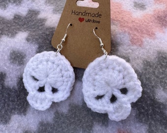 Crochet Skull Earrings - Halloween Collection