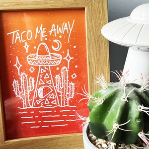 Taco mim impressão ausente da arte | 7&quot; x 5&quot;