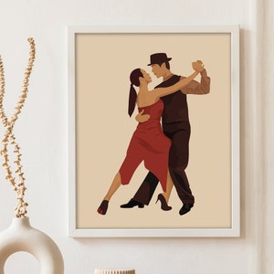 Argentinian Tango, Spicy Tango Print, La Boca Art Print, Buenos Aires Print, Argentina Wall Art, Caminito, Argentina Poster, Tango Dancers