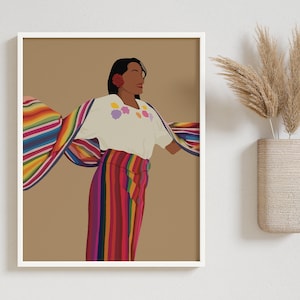 El Salvador Kunstdruck, Salvadorianische Frau Poster, Salvador Traditionelles Porträt, Salvadorianische Kunst, Mittelamerikaner, Hispanic Kunst, Latein Kunst